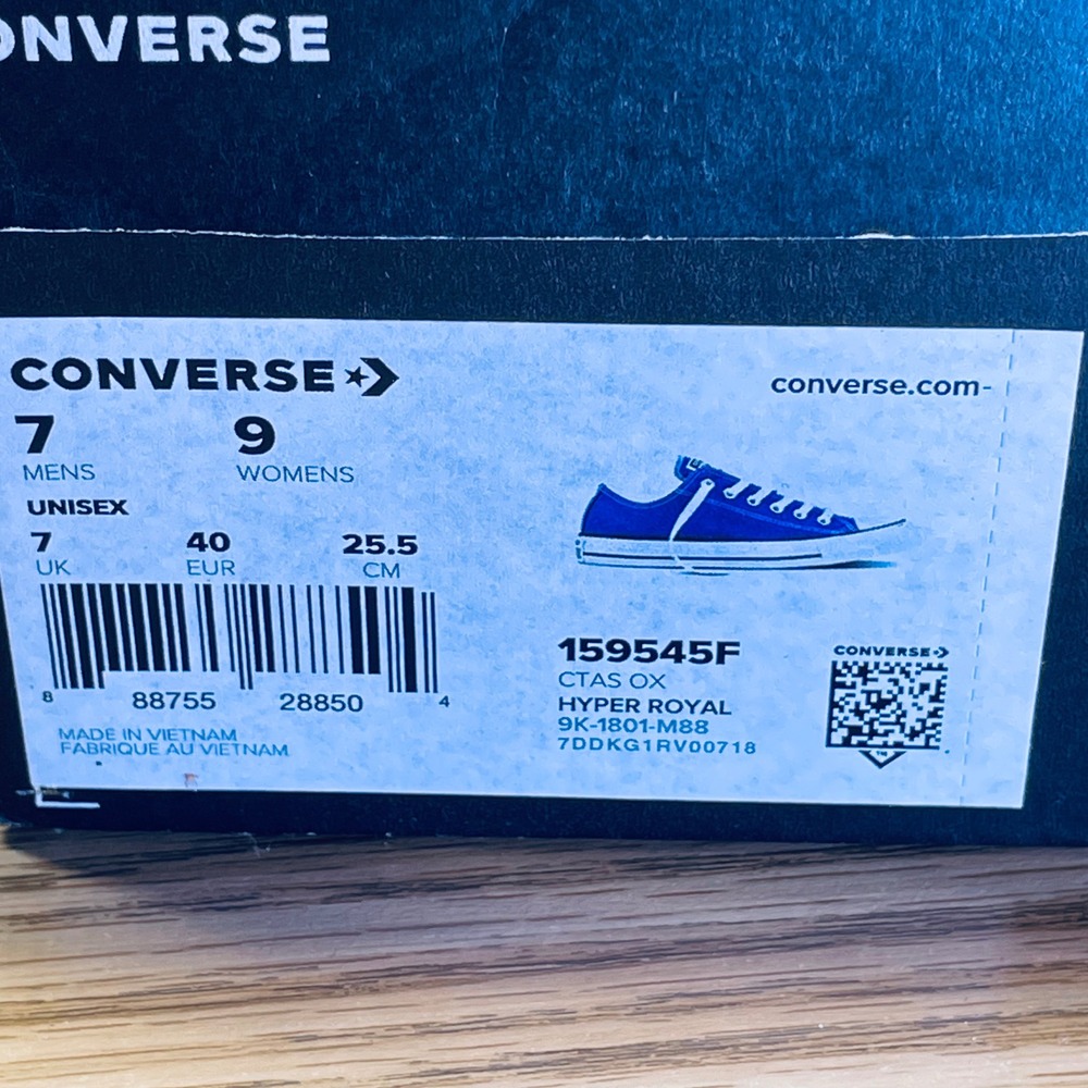 Converse‎ Chuck Taylor All Star Lo Sneakers Hyper Royal Blue Men 7 Women 9